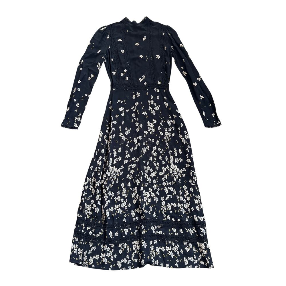 Reformation Natalia Lace Trim Midi Dress - Picture 3 of 12